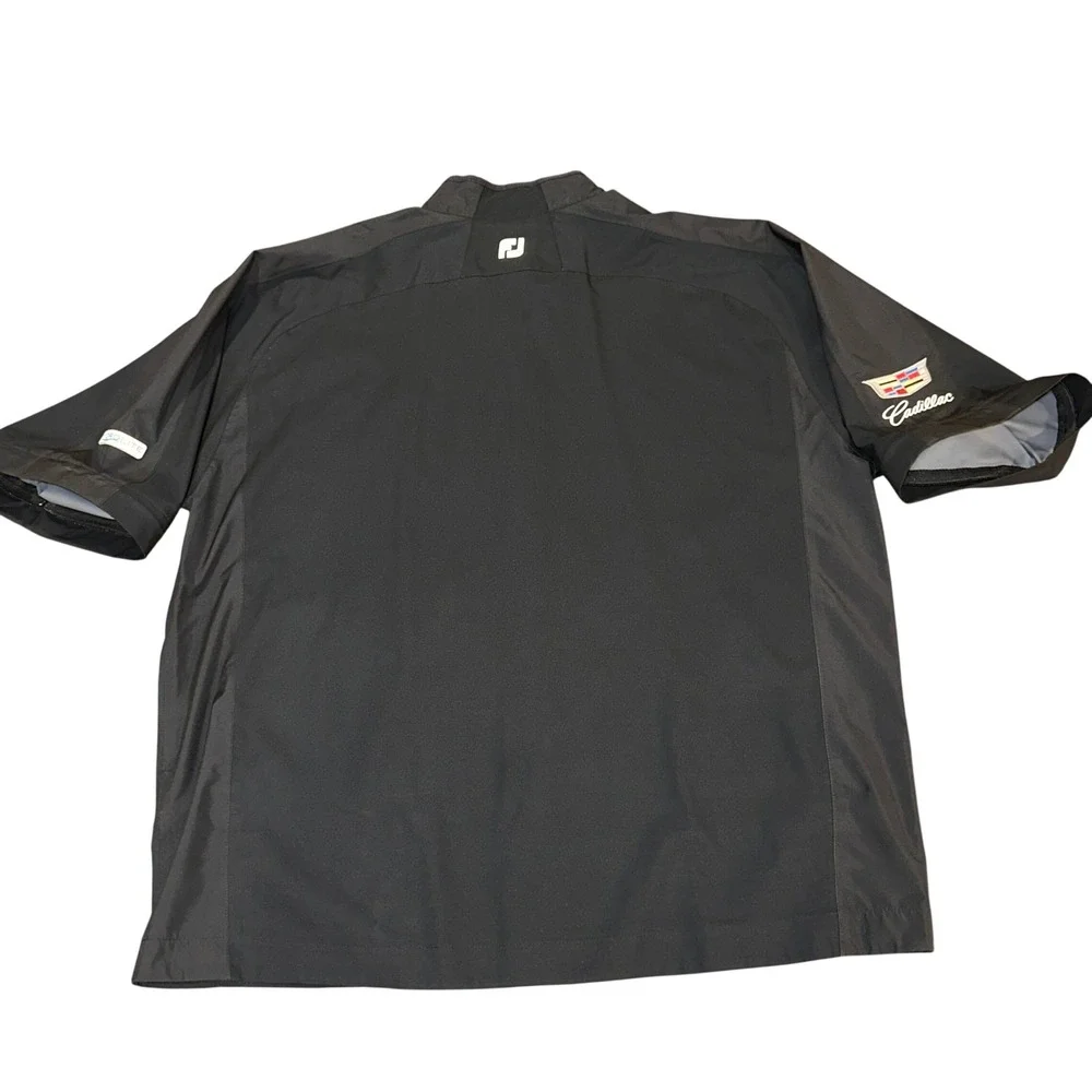FootJoy DryJoys HydroLite Golf Full Zip Off Cuffs Jacket Mens 2XL Black Cadillac